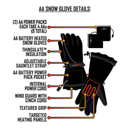  Open Box ActionHeat Womens AA Battery Heated Gloves