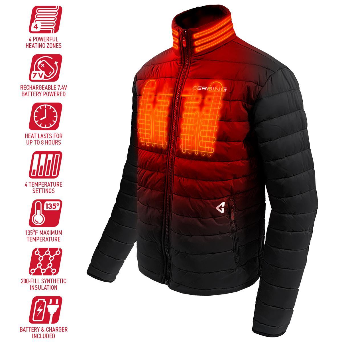  Open Box Gerbing 7V Mens Khione Puffer Heated Jacket 2.0