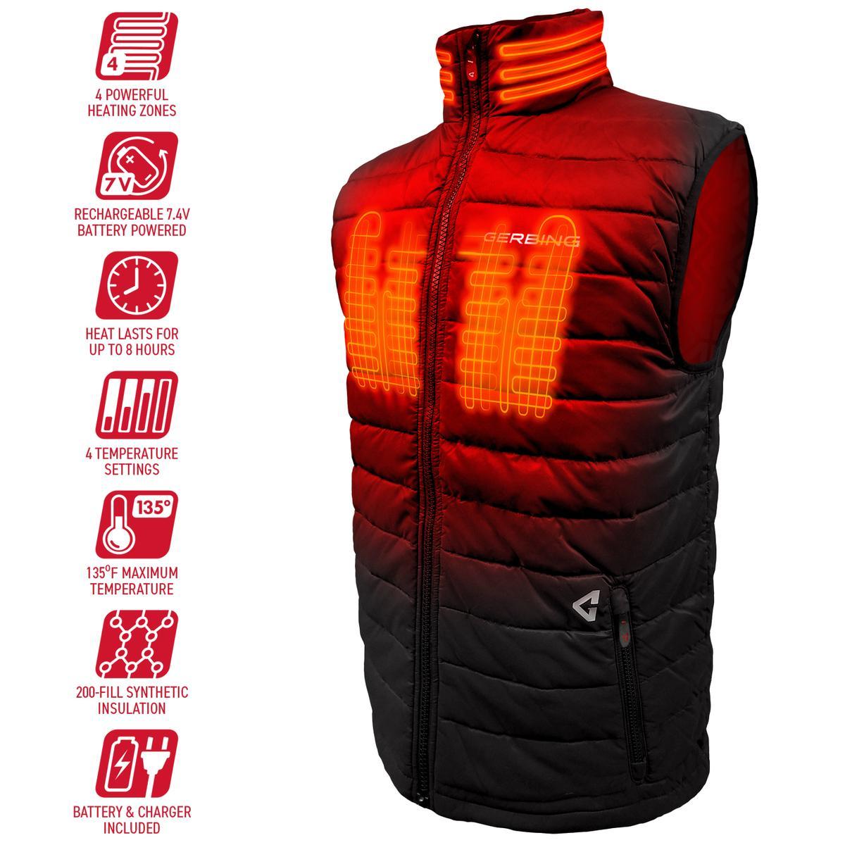  Open Box Gerbing 7V Mens Khione Puffer Heated Vest 2.0