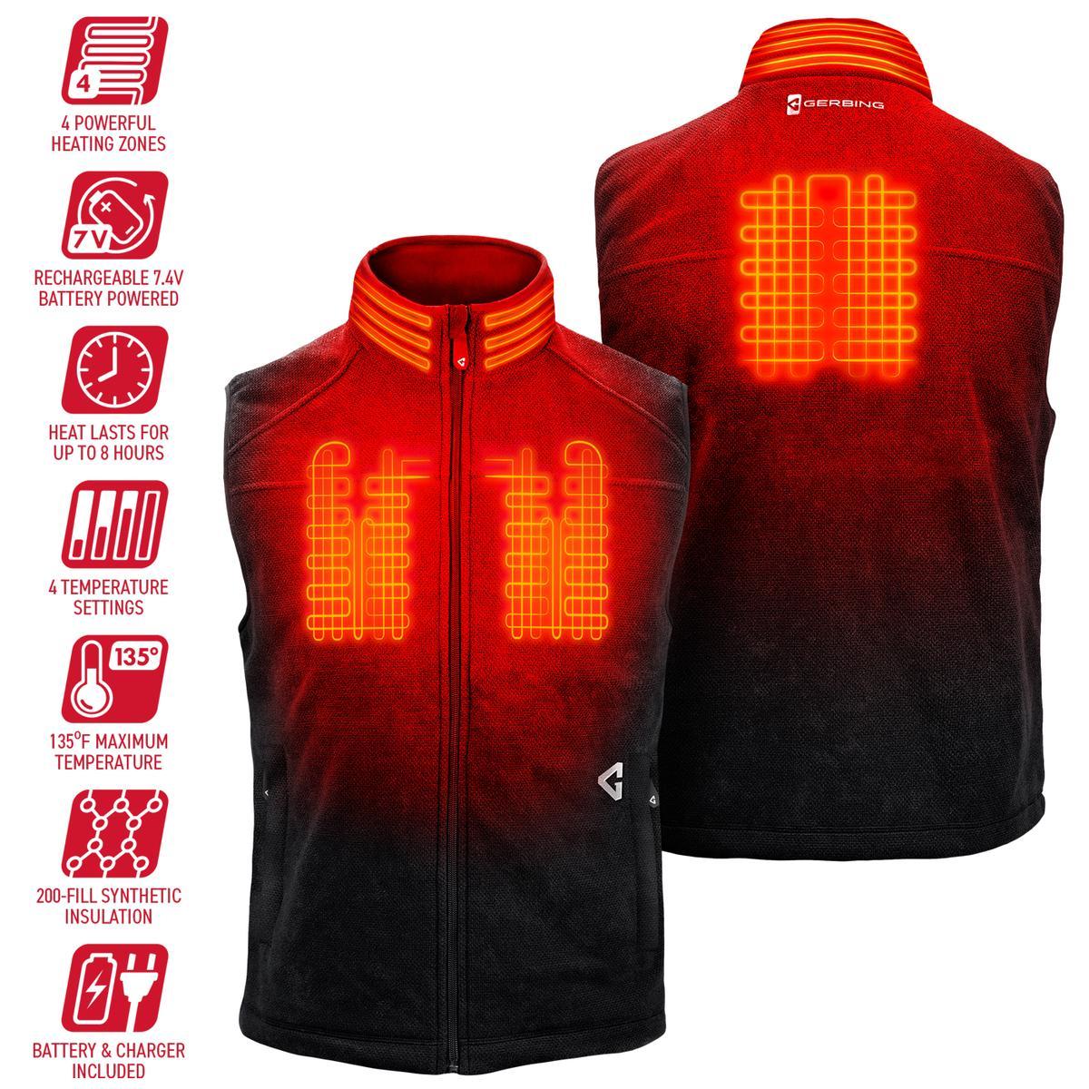  Open Box Gerbing 7V Mens Thermite Fleece Heated Vest 2.0
