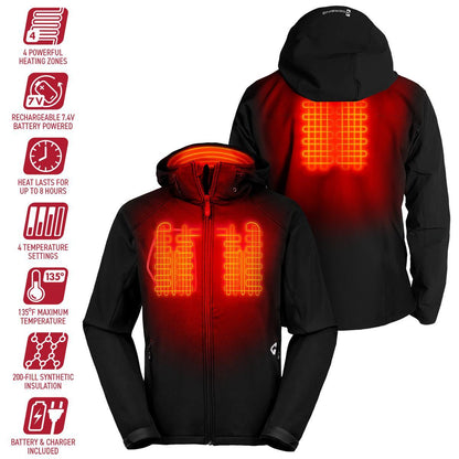  Open Box Gerbing 7V Mens Torrid Softshell Heated Jacket 2.0