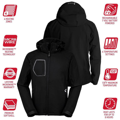  Open Box Gerbing 7V Mens Torrid Softshell Heated Jacket 2.0