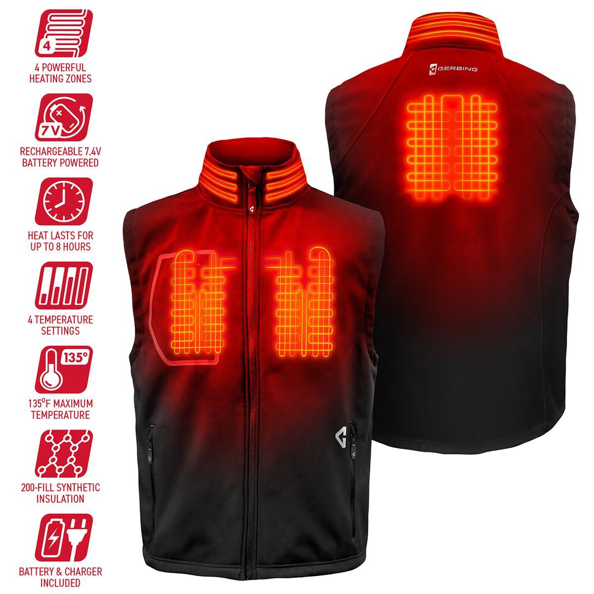  Open Box Gerbing 7V Mens Torrid Softshell Heated Vest 2.0