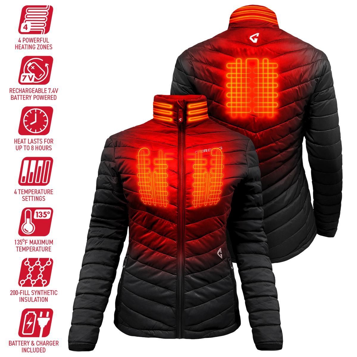  Open Box Gerbing 7V Womens Khione Puffer Heated Jacket 2.0
