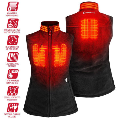  Open Box Gerbing 7V Womens Thermite Fleece Heated Vest 2.0