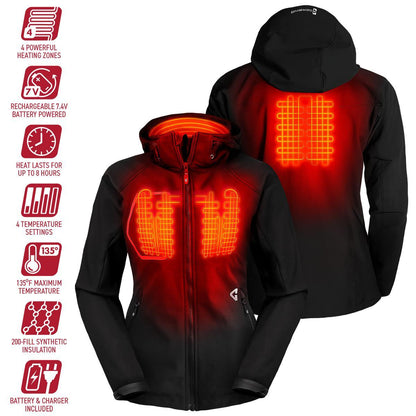  Open Box Gerbing 7V Womens Torrid Softshell Heated Jacket 2.0