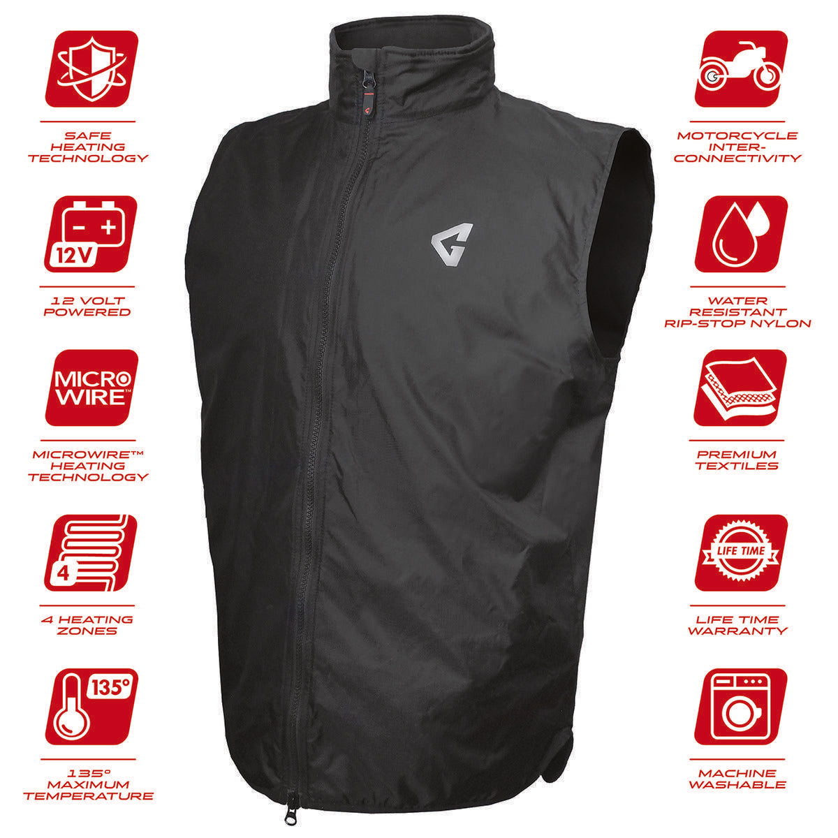  Open Box Gerbing Heated Vest Liner - 12V Motorcycle