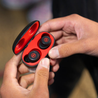  Outdoor Tech Pearls True Wireless Earbuds With Rechargeable Case - Black/Red
