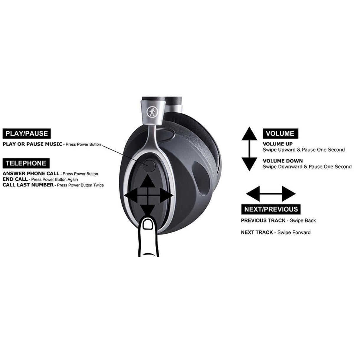 Outdoor Tech Sequoia Wireless Bluetooth Headphones - Black