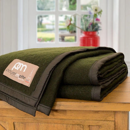 Poyet Motte 100% Polyester Military Twin Size Blanket - Khaki Olive