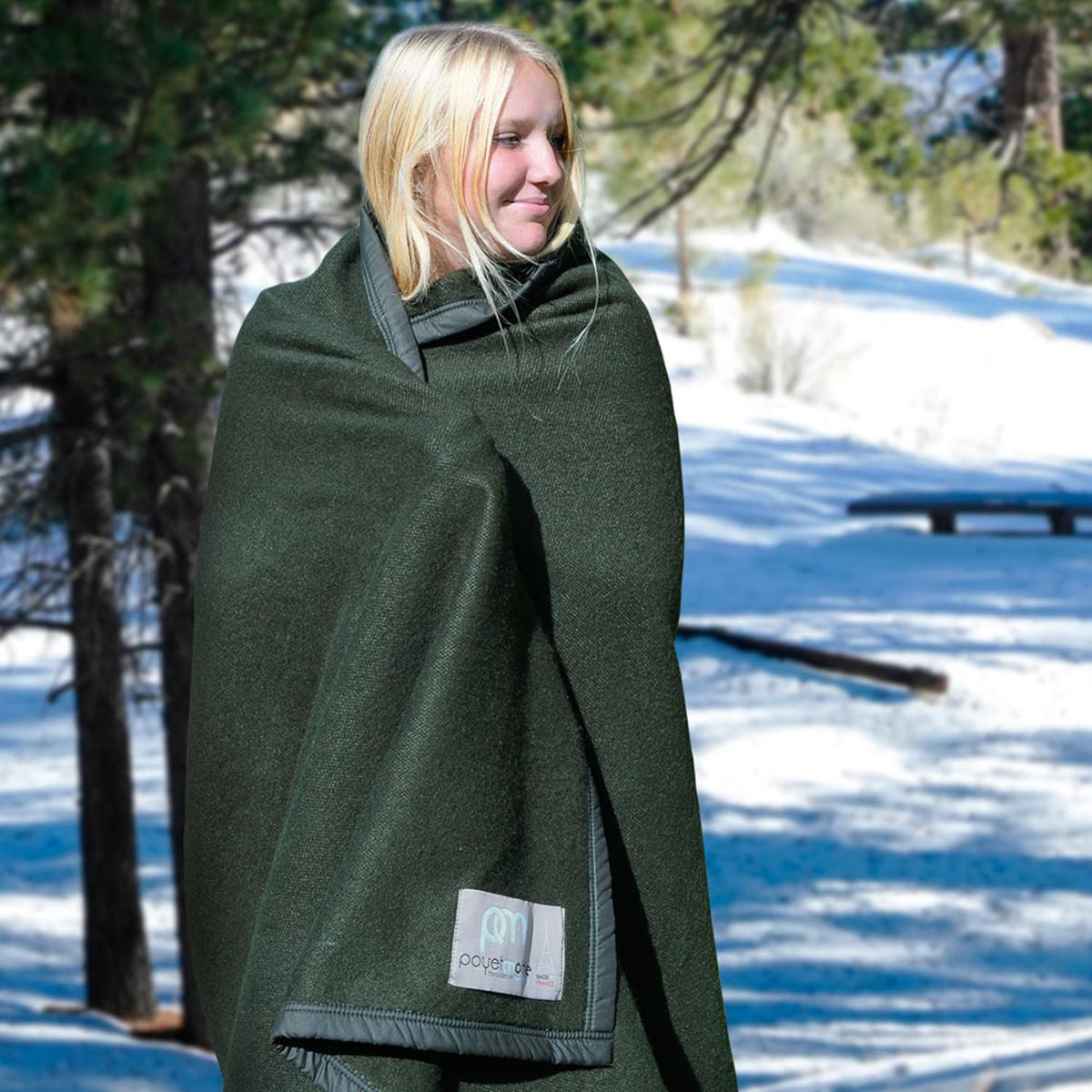  Poyet Motte 100% Polyester Military Twin Size Blanket - Khaki Olive