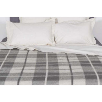  Poyet Motte Rivoli Checks 100% Virgin Wool Blanket 400Gsm 33 Micron - King 108in X 96in