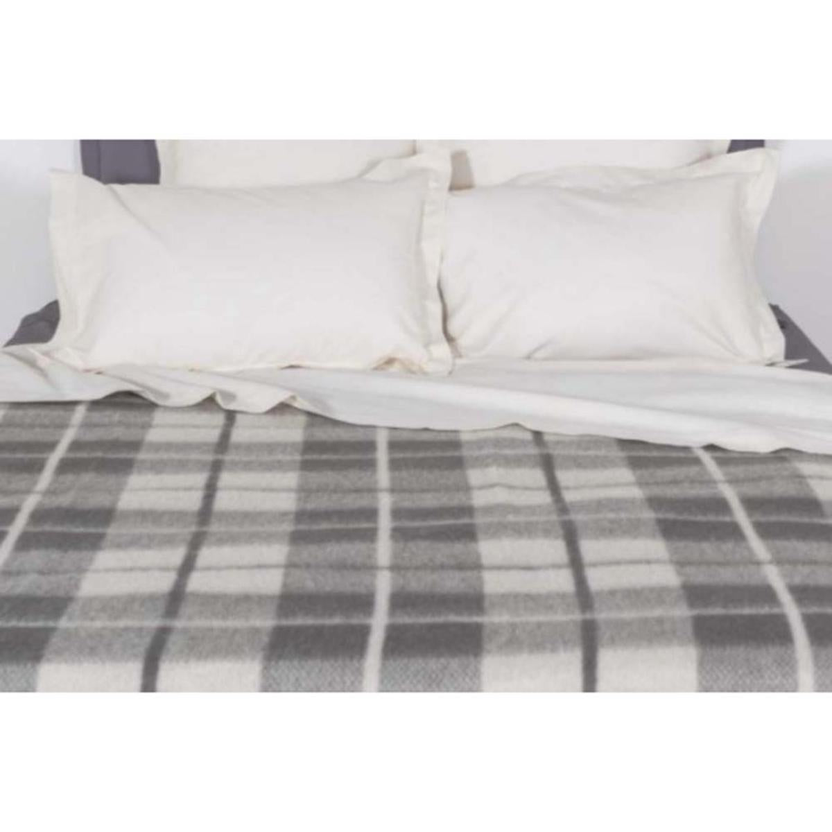 Poyet Motte Rivoli Checks 100% Virgin Wool Blanket 400Gsm 33 Micron - Twin 72in X 90in