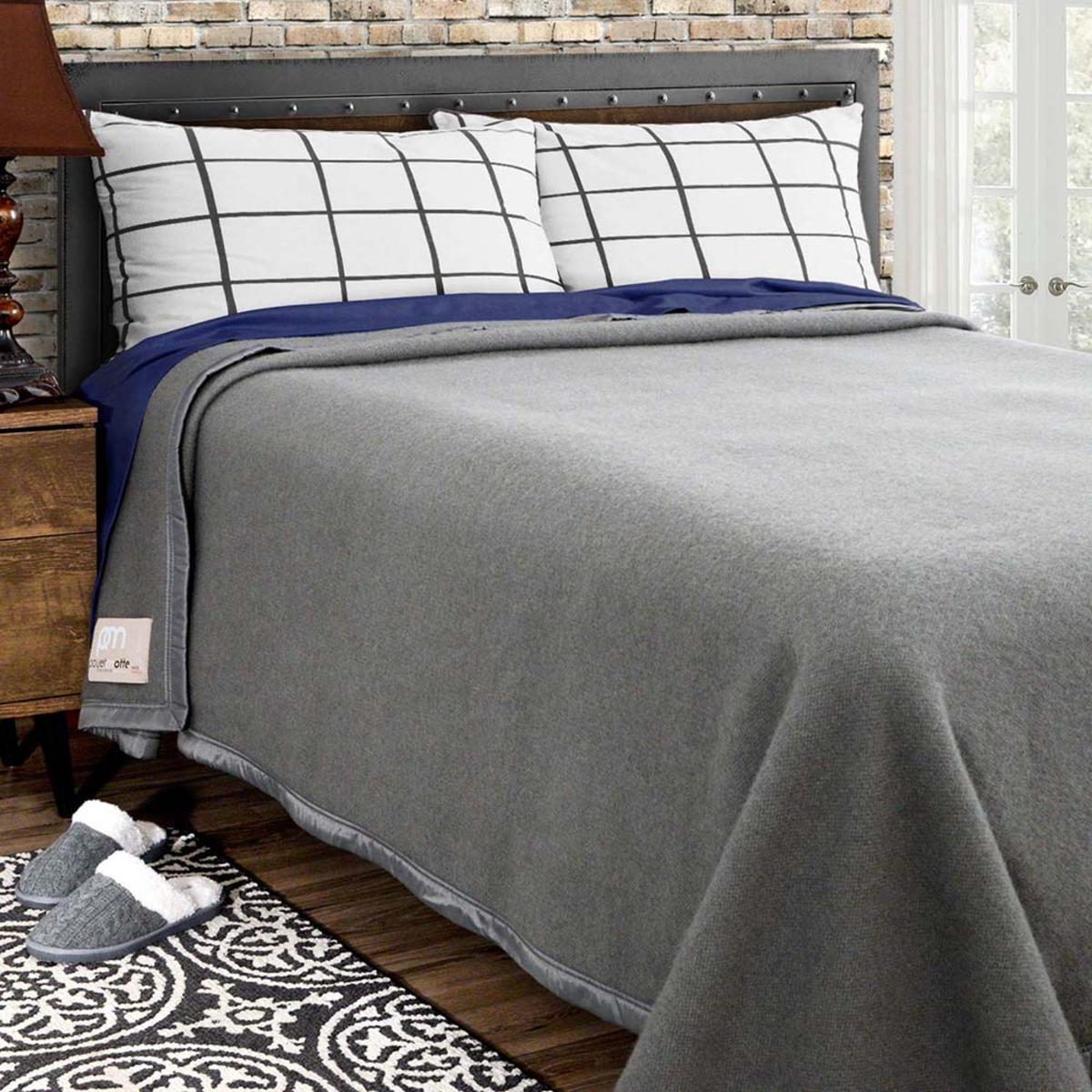  Poyet Motte Rivoli Solids 100% Virgin Wool Blanket 400Gsm 33 Micron - Queen 94in X 90in