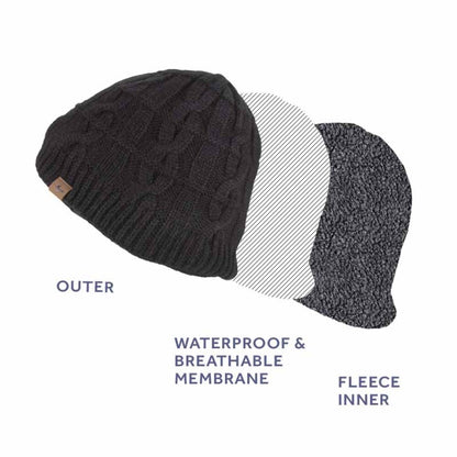  SealSkinz Blakeney Waterproof Cold Weather Cable Knit Beanie Hat