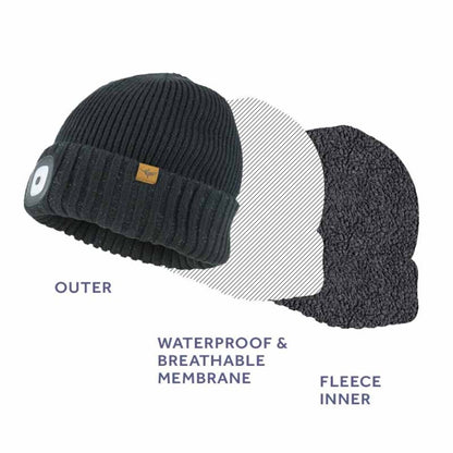  SealSkinz Heydon Waterproof Cold Weather LED Roll Cuff Beanie Hat