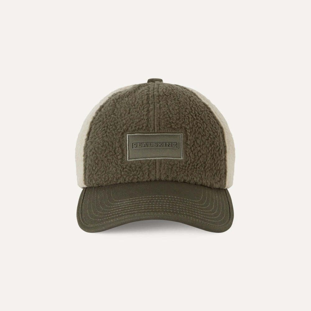  SealSkinz Mens Westwick Waterproof Sherpa Fleece Cap - Green/Beige