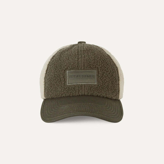  SealSkinz Mens Westwick Waterproof Sherpa Fleece Cap - Green/Beige