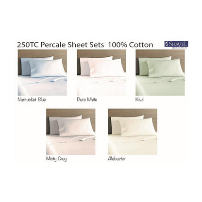  Shavel 250-TC Cotton Percale Sheet Sets - Cal King