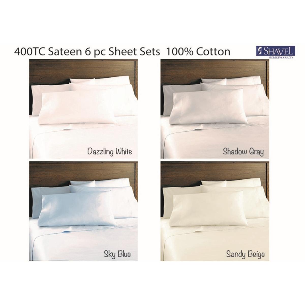  Shavel 400-TC Cotton Sateen Sheet Sets - King