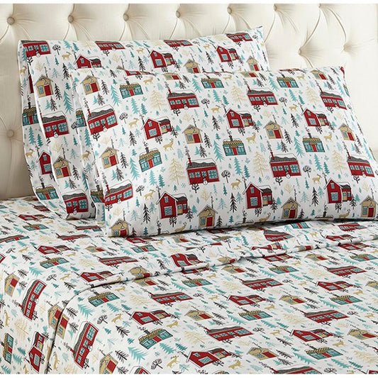  Shavel Micro Flannel Print Sheet Set - Queen