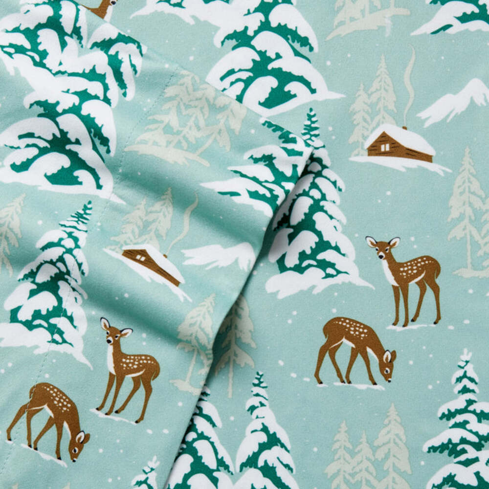  Shavel Micro Flannel Printed Deep-Pocket Sheet Set - Cal King