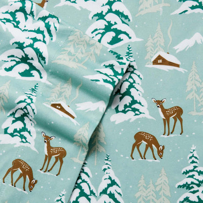  Shavel Micro Flannel Printed Deep-Pocket Sheet Set - King
