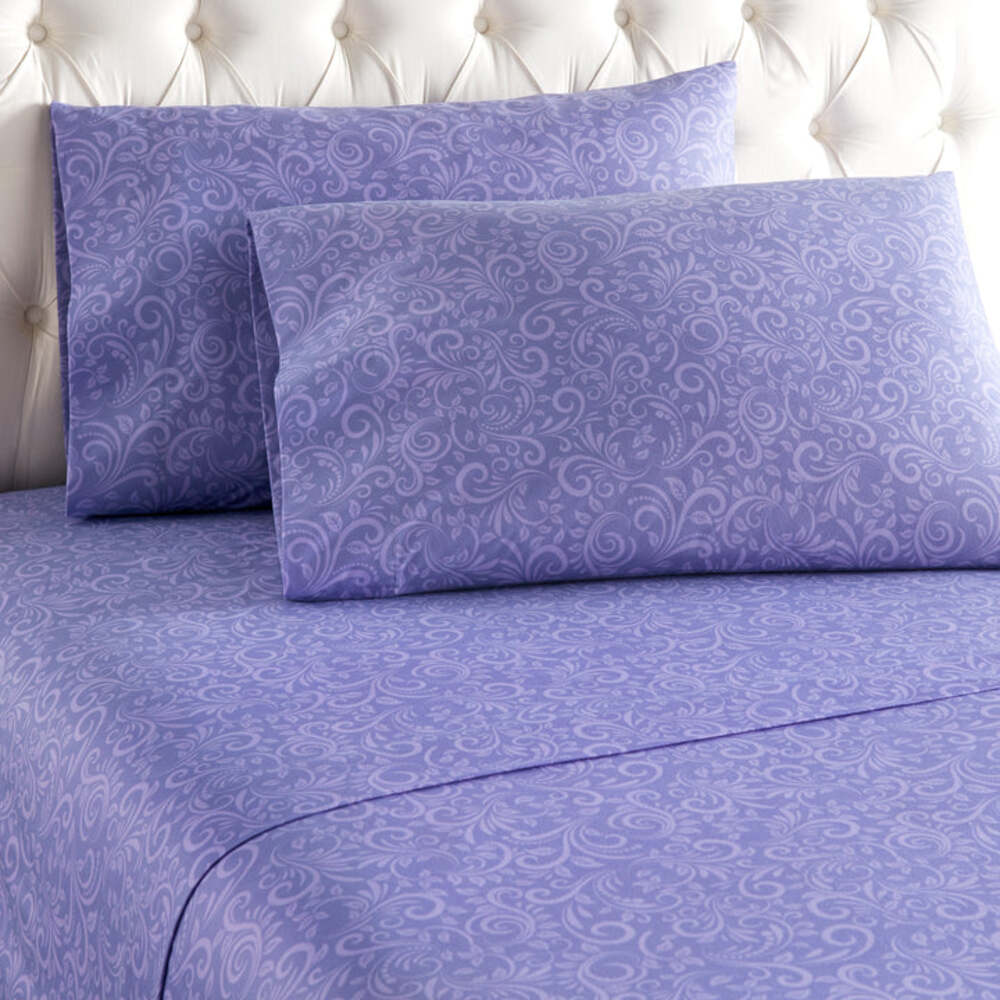  Shavel Micro Flannel Printed Deep-Pocket Sheet Set - King