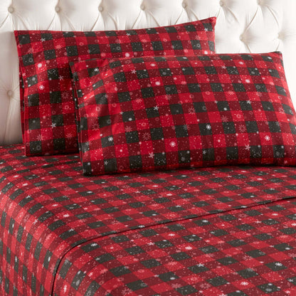 Shavel Micro Flannel Printed Deep-Pocket Sheet Set - Queen