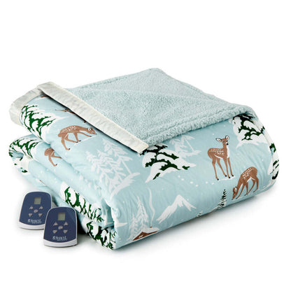  Shavel Micro Flannel The Modern Reverse To Sherpa Electric Heated Blanket - King