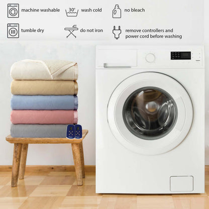  Shavel Micro Flannel The Modern Reverse To Sherpa Electric Heated Blanket - King