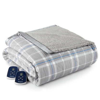  Shavel Micro Flannel The Modern Reverse To Sherpa Electric Heated Blanket - Queen