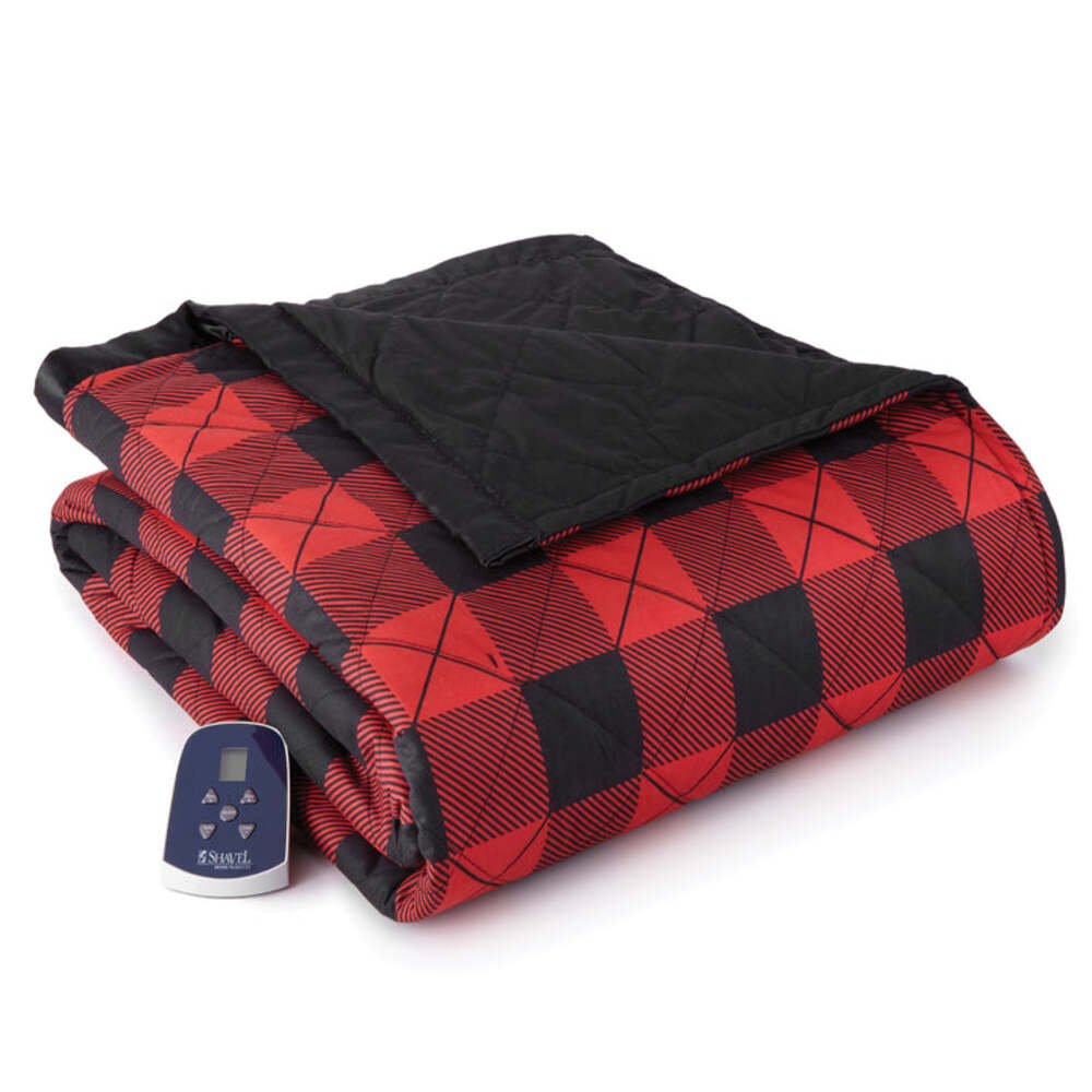  Shavel Micro Flannel The Original 7 Layers Of Warmth Electric Blanket - Full/Buffalo Check Red