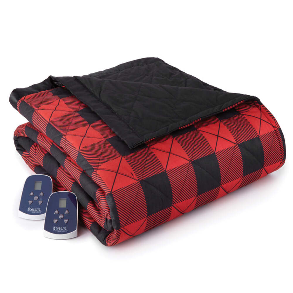  Shavel Micro Flannel The Original 7 Layers Of Warmth Electric Blanket - King/Buffalo Check Red