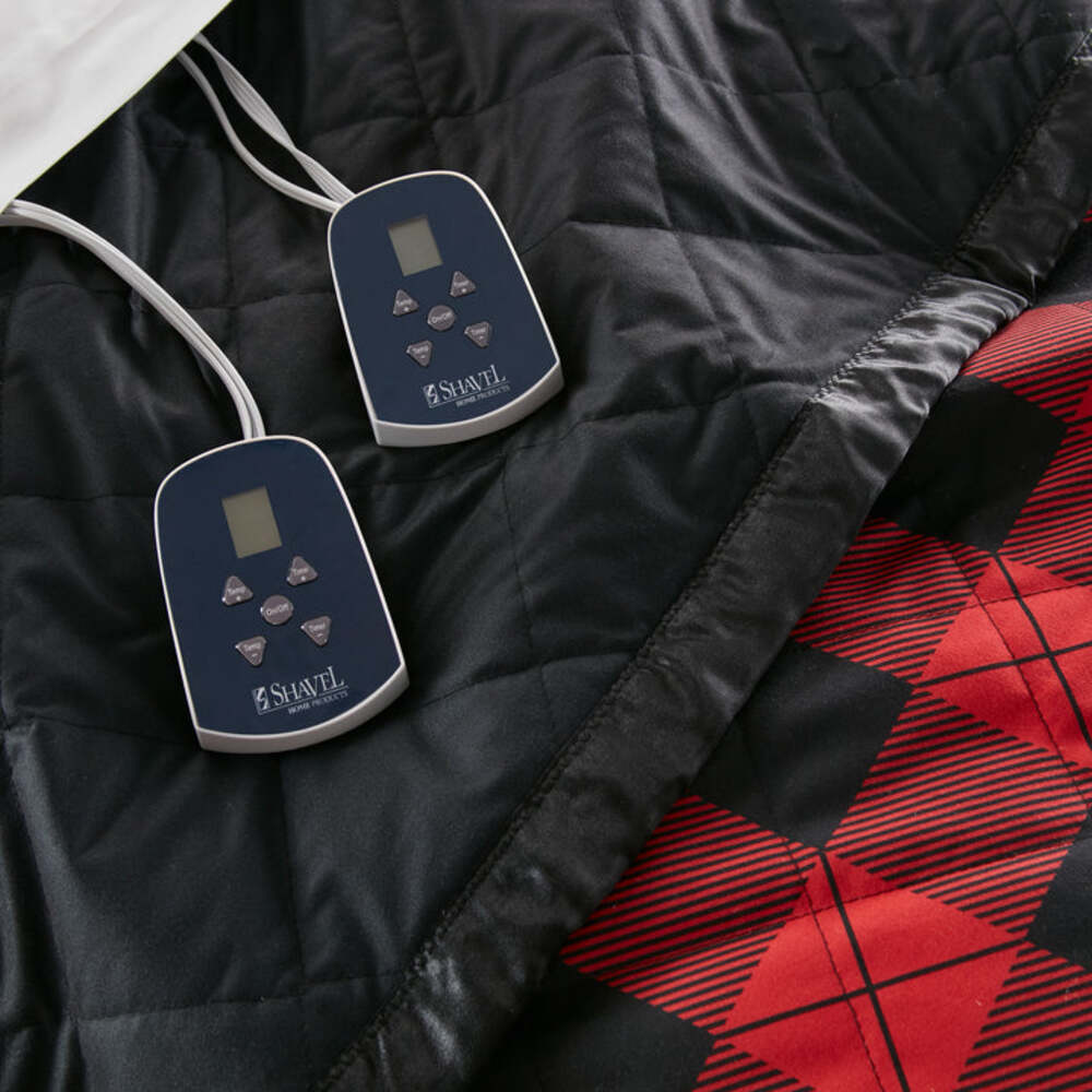  Shavel Micro Flannel The Original 7 Layers Of Warmth Electric Blanket - King/Buffalo Check Red