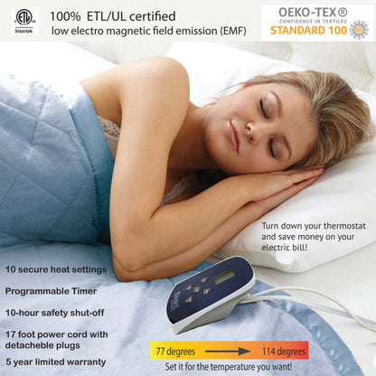  Shavel Micro Flannel The Original 7 Layers Of Warmth Electric Blanket - Queen/Buffalo Check Red
