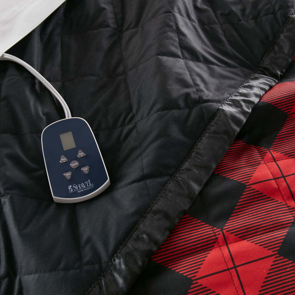  Shavel Micro Flannel The Original 7 Layers Of Warmth Electric Blanket - Twin/Buffalo Check Red