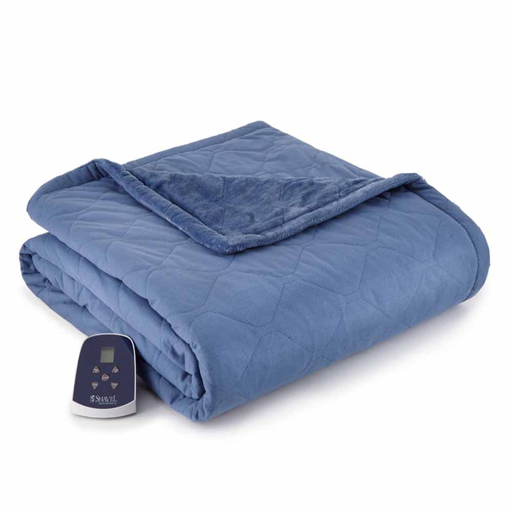 Shavel Micro Flannel The Premier Reverse To Ultra Velvet Heated Throw/Twin - Oversized 62in X 84in