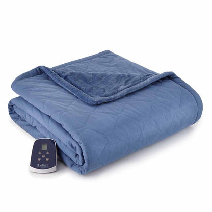  Shavel Micro Flannel The Premier Reverse To Ultra Velvet Heated Throw/Twin - Oversized 62in X 84in