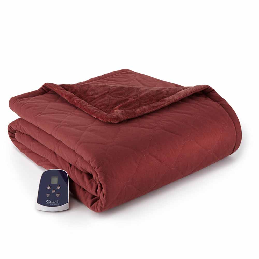  Shavel Micro Flannel The Premier Reverse To Ultra Velvet Heated Throw/Twin - Oversized 62in X 84in