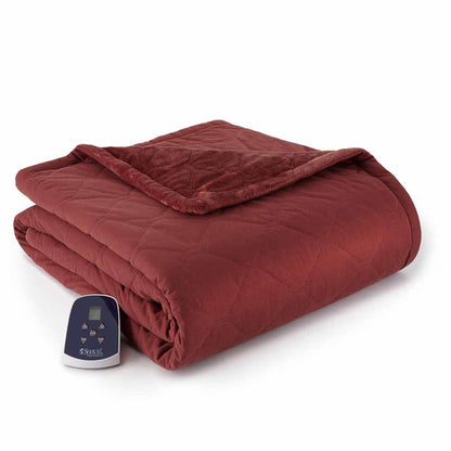  Shavel Micro Flannel The Premier Reverse To Ultra Velvet Heated Throw/Twin - Oversized 62in X 84in