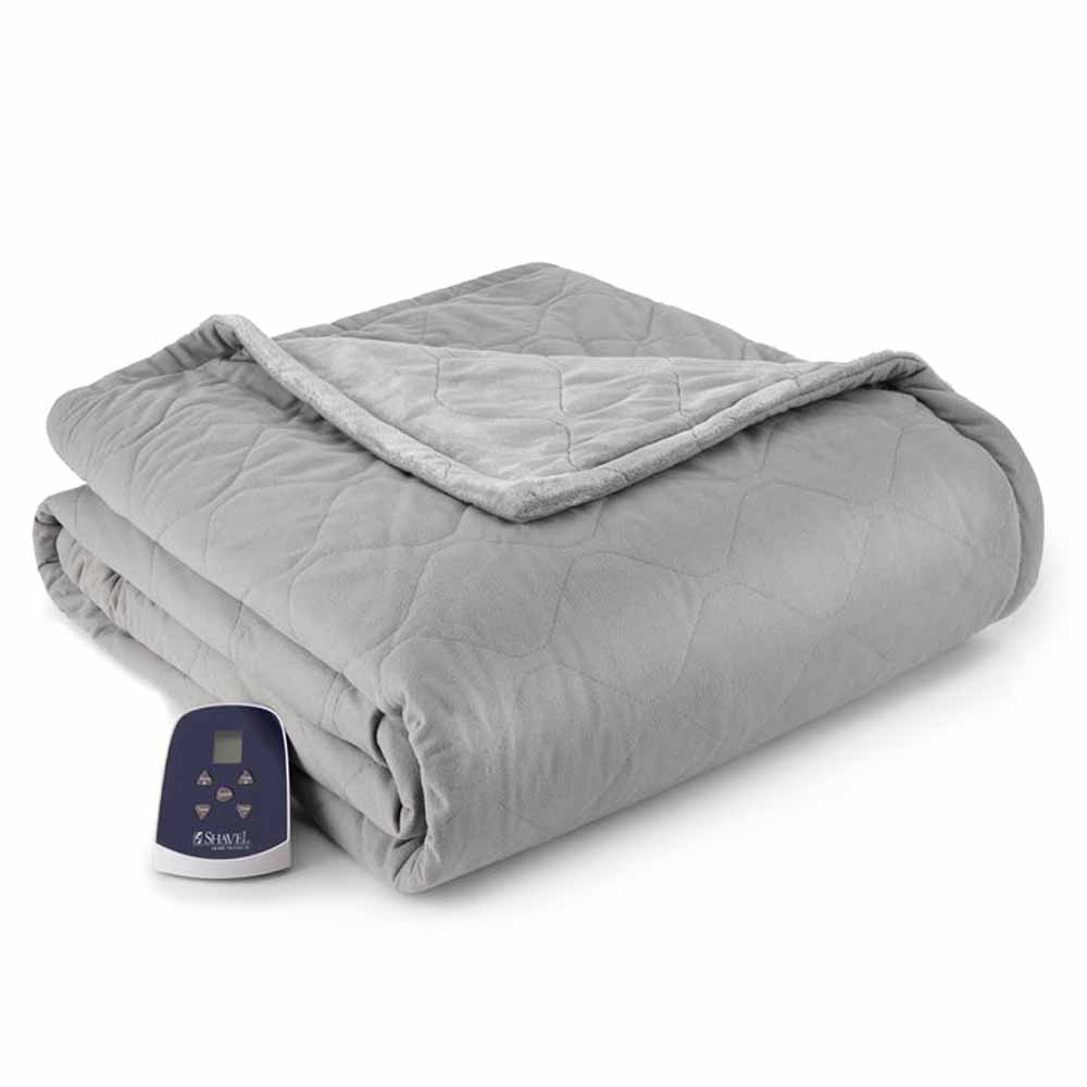  Shavel Micro Flannel The Premier Reverse To Ultra Velvet Heated Throw/Twin - Oversized 62in X 84in
