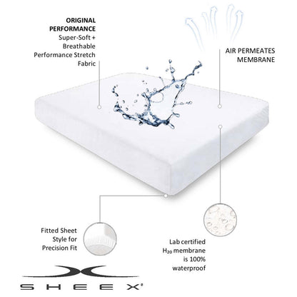  Sheex Elevated Performance Mattress Protector - Queen/Bright White