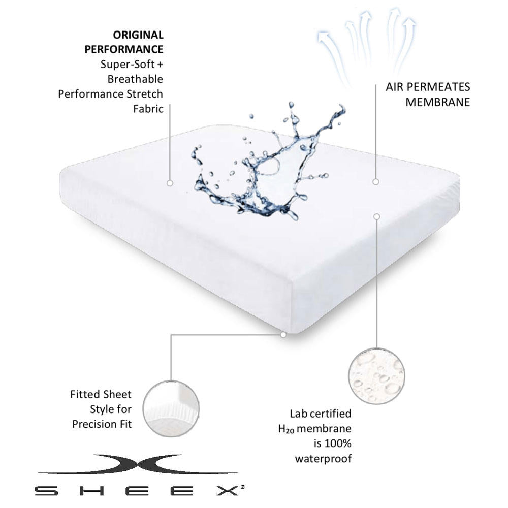  Sheex Elevated Performance Mattress Protector - Twin/TwinXL - Bright White