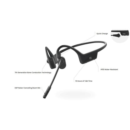  Shokz OpenComm Bone Conduction Stereo Bluetooth Headset - Black
