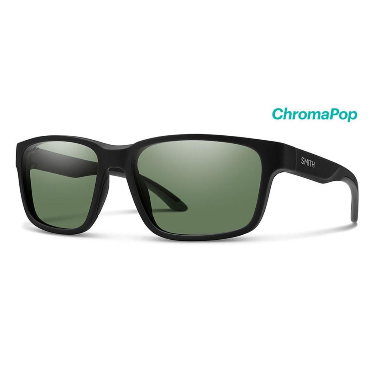  Smith Optics Basecamp Sunglasses Chromapop Polarized Gray Green - Matte Black Frame