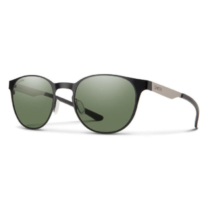  Smith Optics Eastbank Metal Sunglasses ChromaPop Polarized Gray Green - Matte Black/Silver Frame