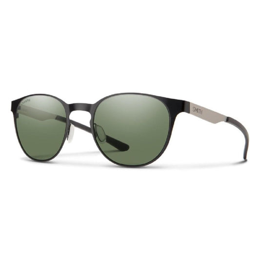  Smith Optics Eastbank Metal Sunglasses ChromaPop Polarized Gray Green - Matte Black/Silver Frame