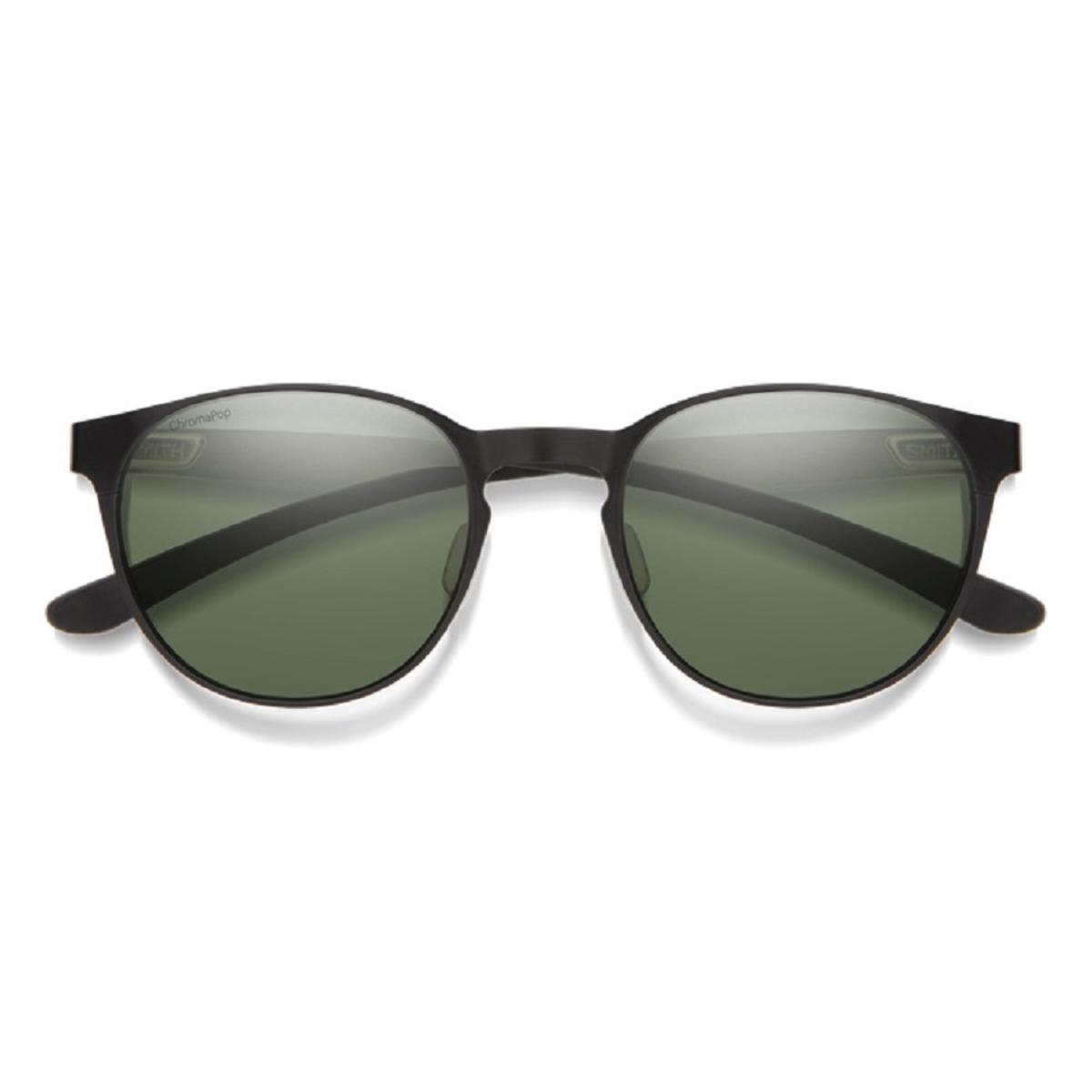  Smith Optics Eastbank Metal Sunglasses ChromaPop Polarized Gray Green - Matte Black/Silver Frame