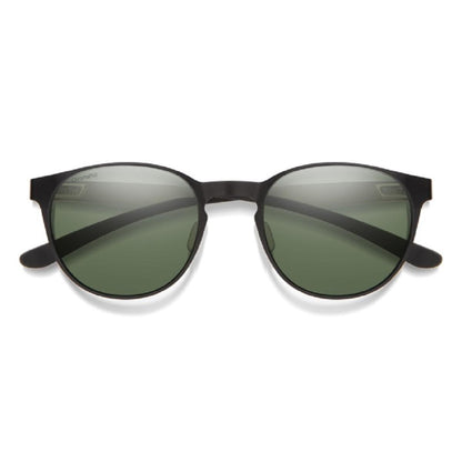  Smith Optics Eastbank Metal Sunglasses ChromaPop Polarized Gray Green - Matte Black/Silver Frame